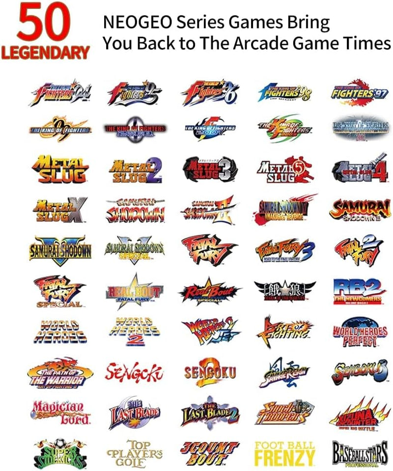 MVSX Arcade Machine and Base Combo, Pre-Loaded 50 SNK Retro Arcade Games