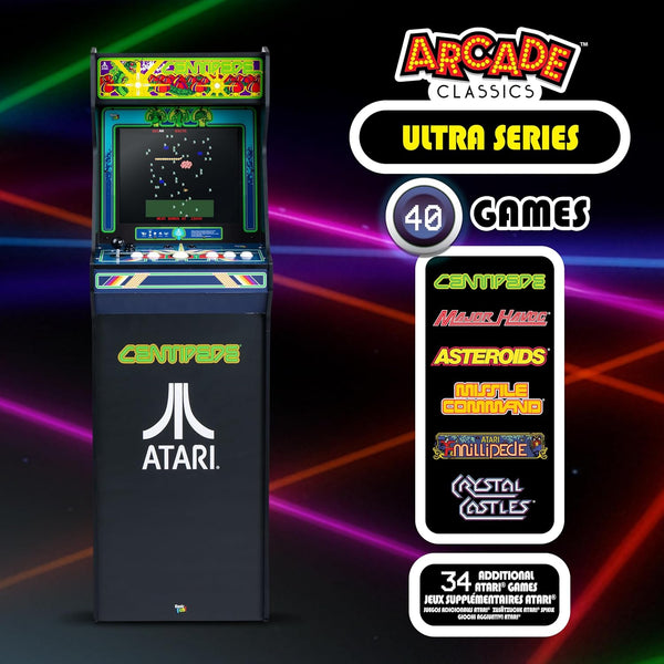 Arcade Cabinet Built for Home Gaming, 40 Games, 17-Inch LCD Screen, Trackball Controls, Full Size