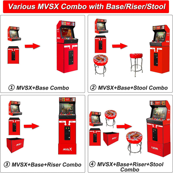 MVSX Arcade Machine and Base Combo, Pre-Loaded 50 SNK Retro Arcade Games