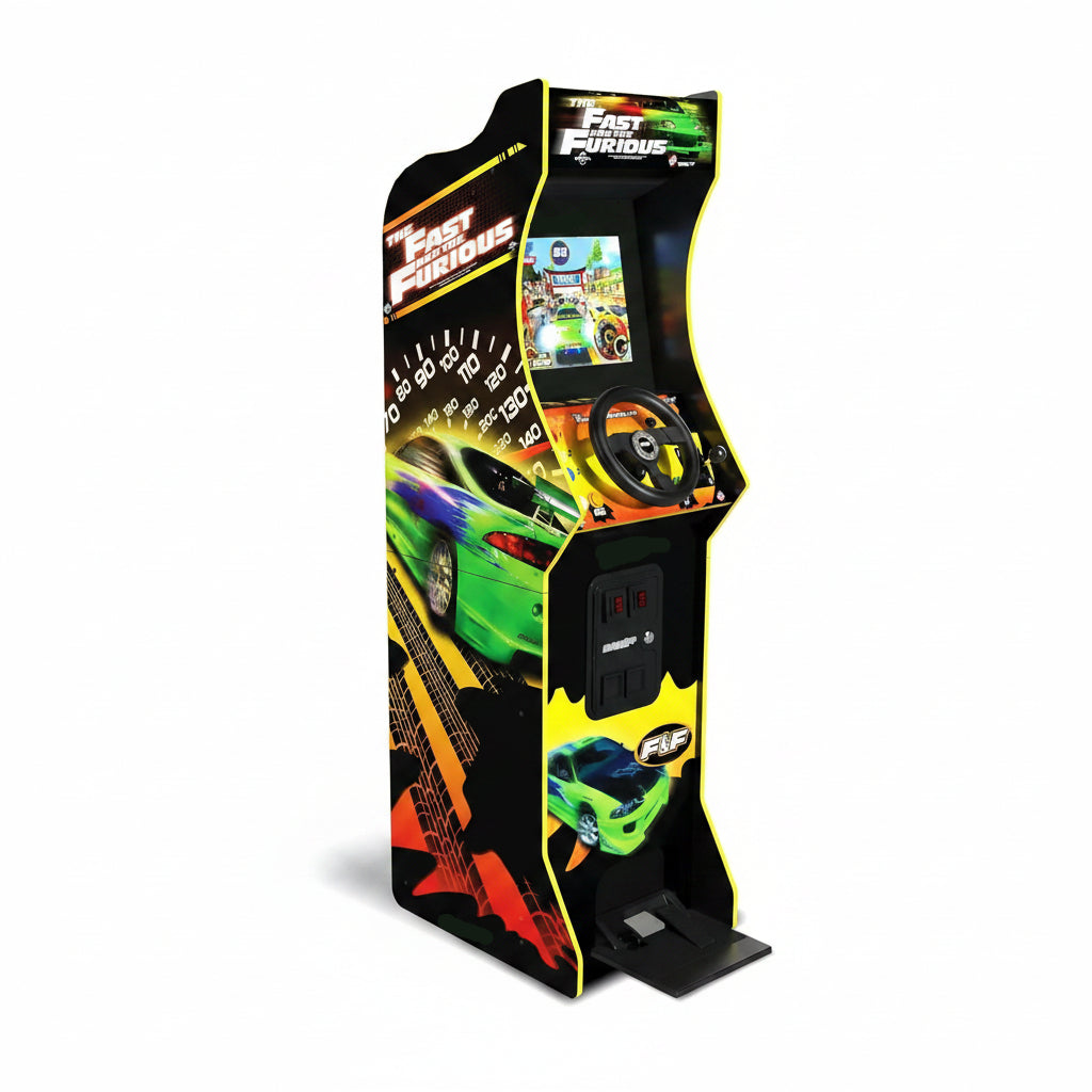 Arcade1Up the Fast and the Furious Deluxe Arcade Machine, Steering Wheel | Gaming Cabinet with 4-Position Gear Shift and Wi-Fi Leaderboards