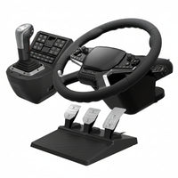 Truck Control System for Windows 11/10 with Force Feedback Steering Wheel, Shifter Control Panel, & Pedals