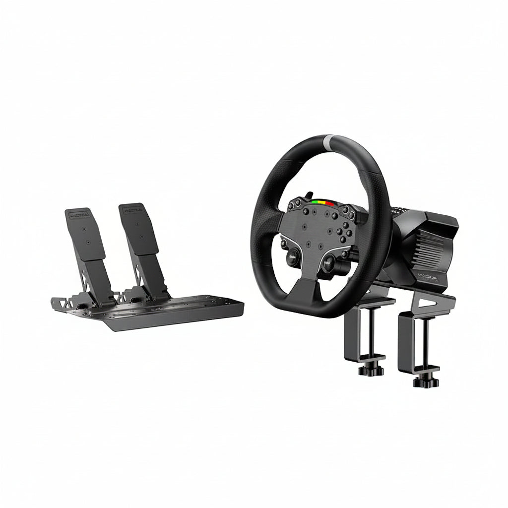 R3 Racing Wheel & Pedals Bundle Direct Drive Car Simulator Kit for PC | Incl. R3 3.9Nm DD Servo Base, 11-Inch ES Lite Racing Wheel, SR-P Lite Pedals, Table Clamp