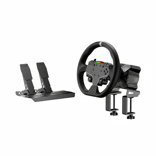 R3 Racing Wheel & Pedals Bundle Direct Drive Car Simulator Kit for PC | Incl. R3 3.9Nm DD Servo Base, 11-Inch ES Lite Racing Wheel, SR-P Lite Pedals, Table Clamp