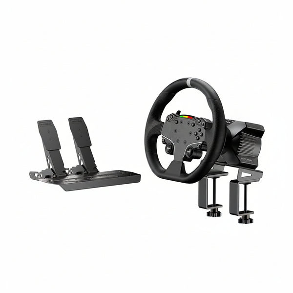 R3 Racing Wheel & Pedals Bundle Direct Drive Car Simulator Kit for PC | Incl. R3 3.9Nm DD Servo Base, 11-Inch ES Lite Racing Wheel, SR-P Lite Pedals, Table Clamp