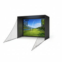 Golf Simulator Enclosure Kit 10 X 8 Ft with 4K-Ready Impact Screen | 600D Blackout Cover, Anti-Ricochet Foam Padding & Safety Side Nets, Golf Cage for Indoor Garage, Basement & Home Practice
