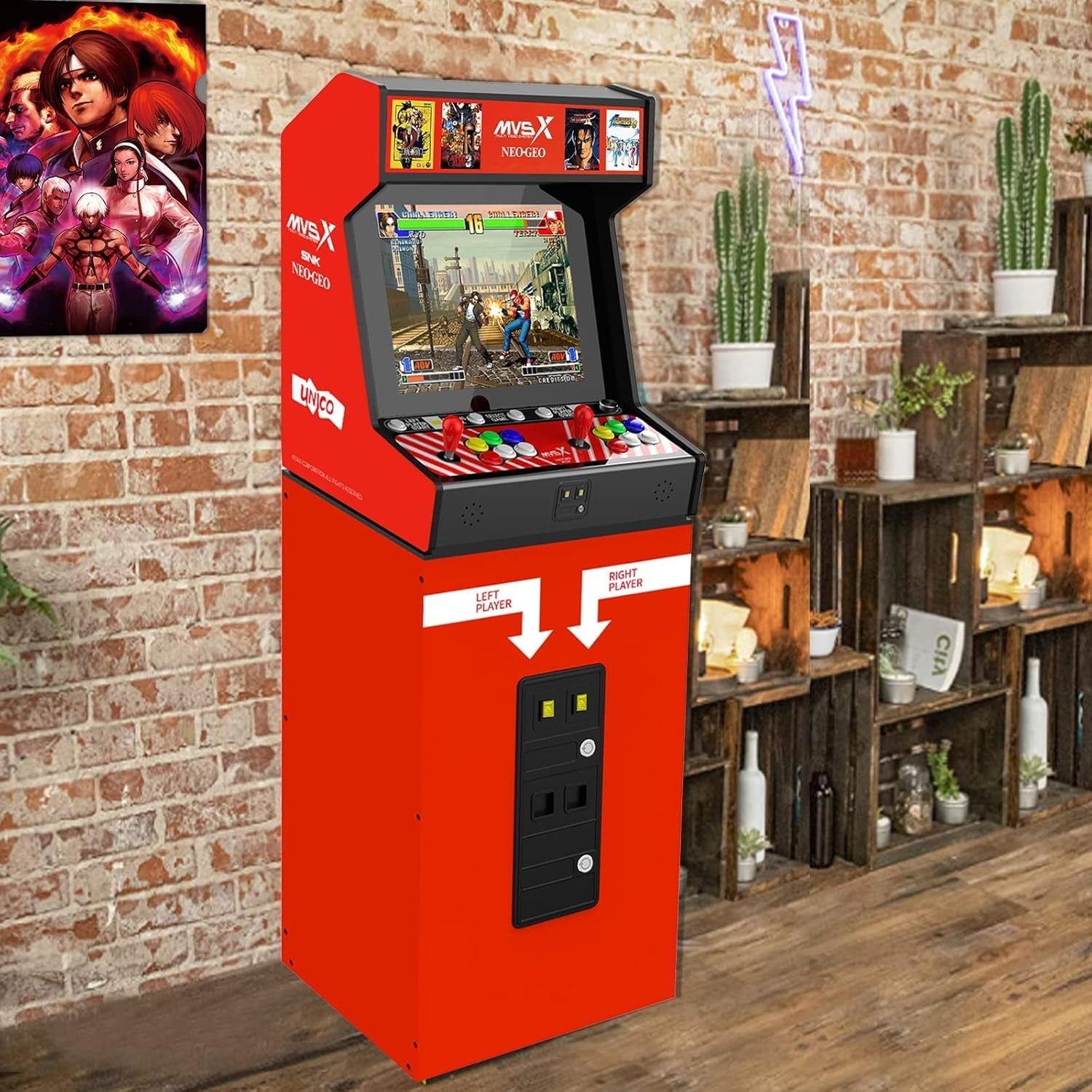 MVSX Arcade Machine and Base Combo, Pre-Loaded 50 SNK Retro Arcade Games