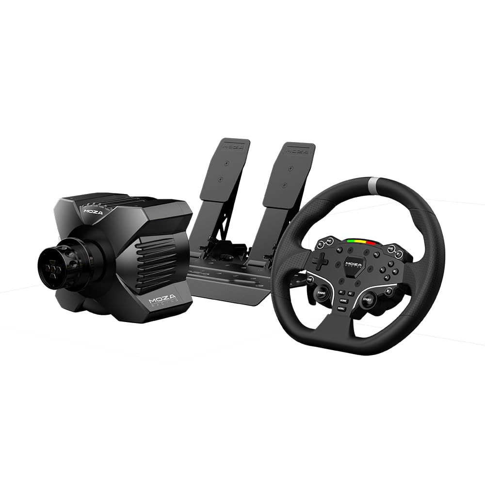 R3 Racing Wheel & Pedals Bundle Direct Drive Car Simulator Kit for PC | Incl. R3 3.9Nm DD Servo Base, 11-Inch ES Lite Racing Wheel, SR-P Lite Pedals, Table Clamp