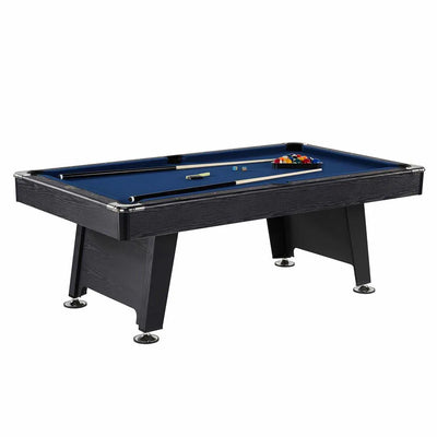 Pool Table Designed for Home Recreation, 7 Foot Indoor, Blue Tricot Cloth, Complete Accessories