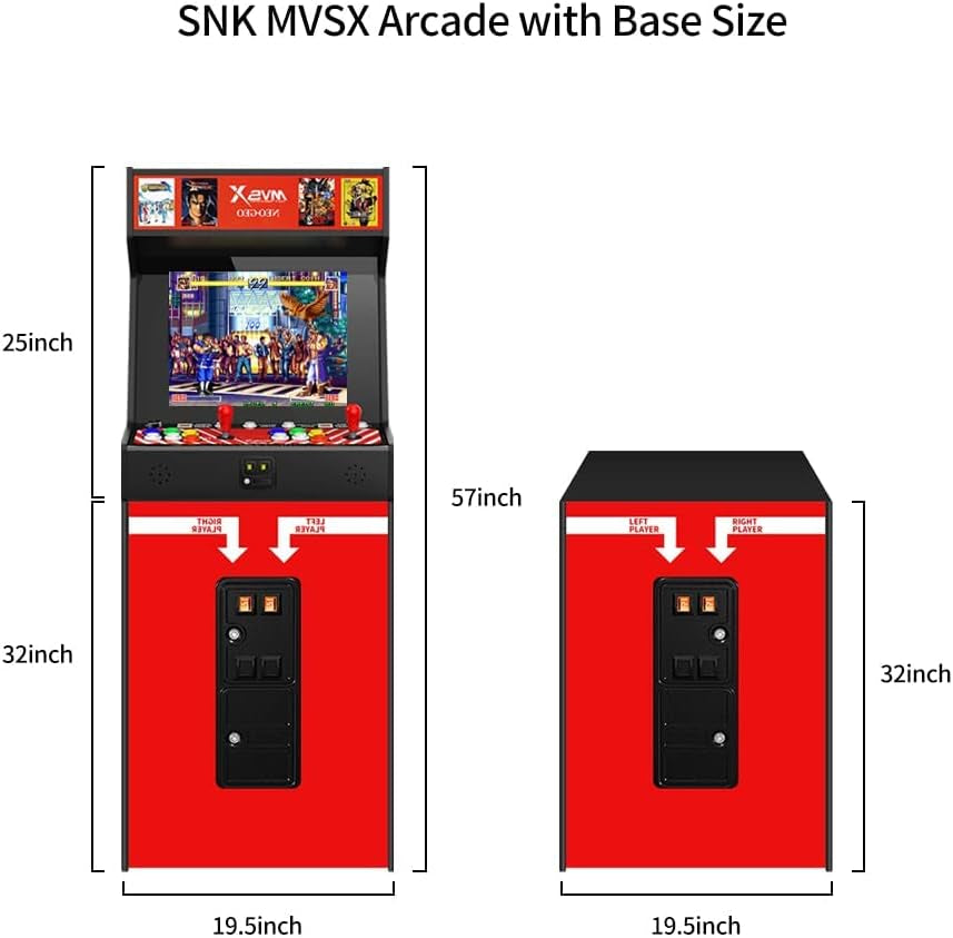 MVSX Arcade Machine and Base Combo, Pre-Loaded 50 SNK Retro Arcade Games